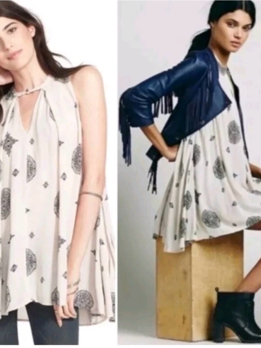 Free People "Tree Swing" Tunic Tank Dress By Entro Size M